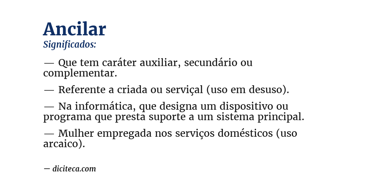 Significado de ancilar