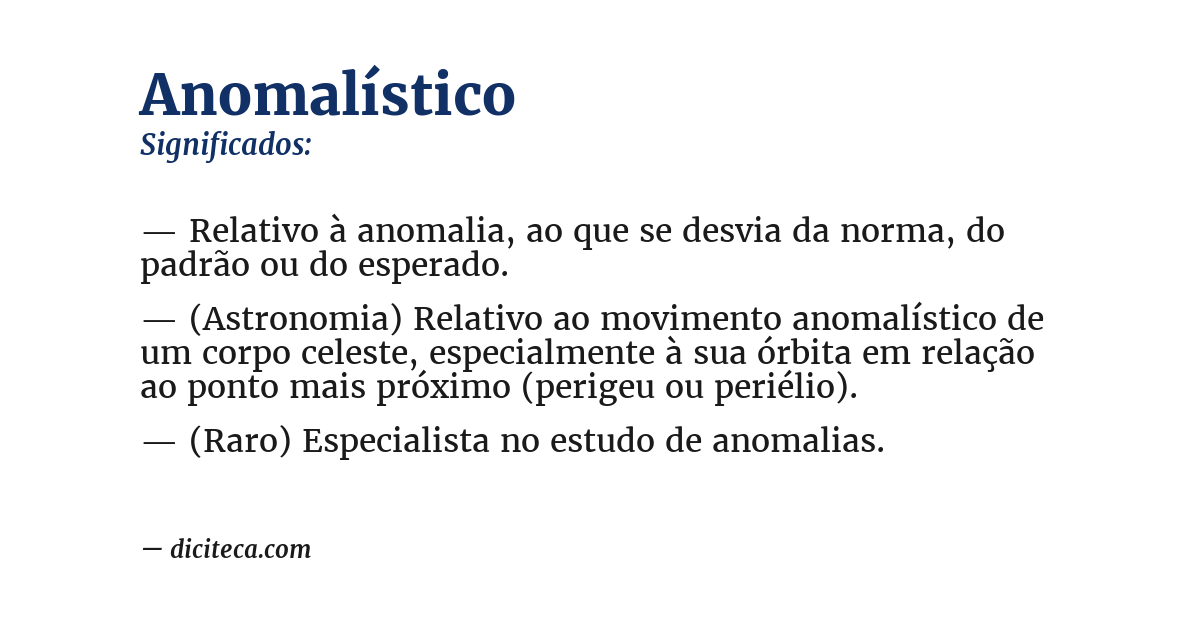 Significado de anomalístico