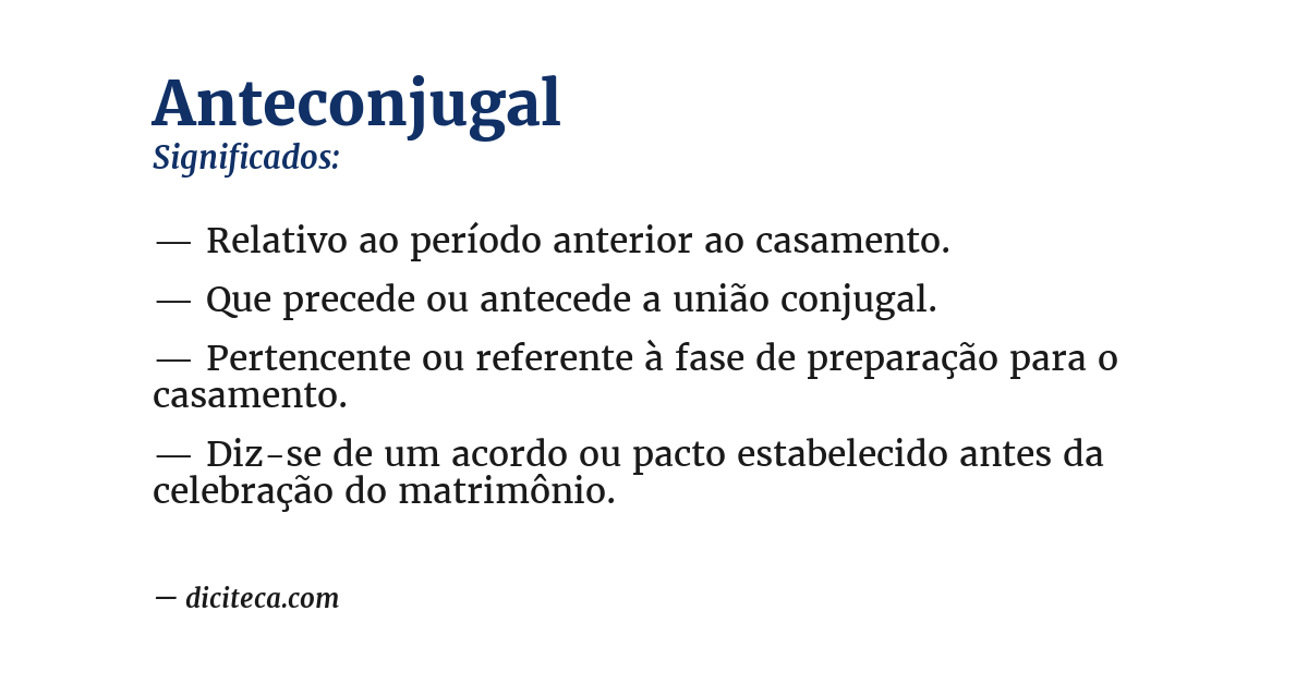 Significado de anteconjugal