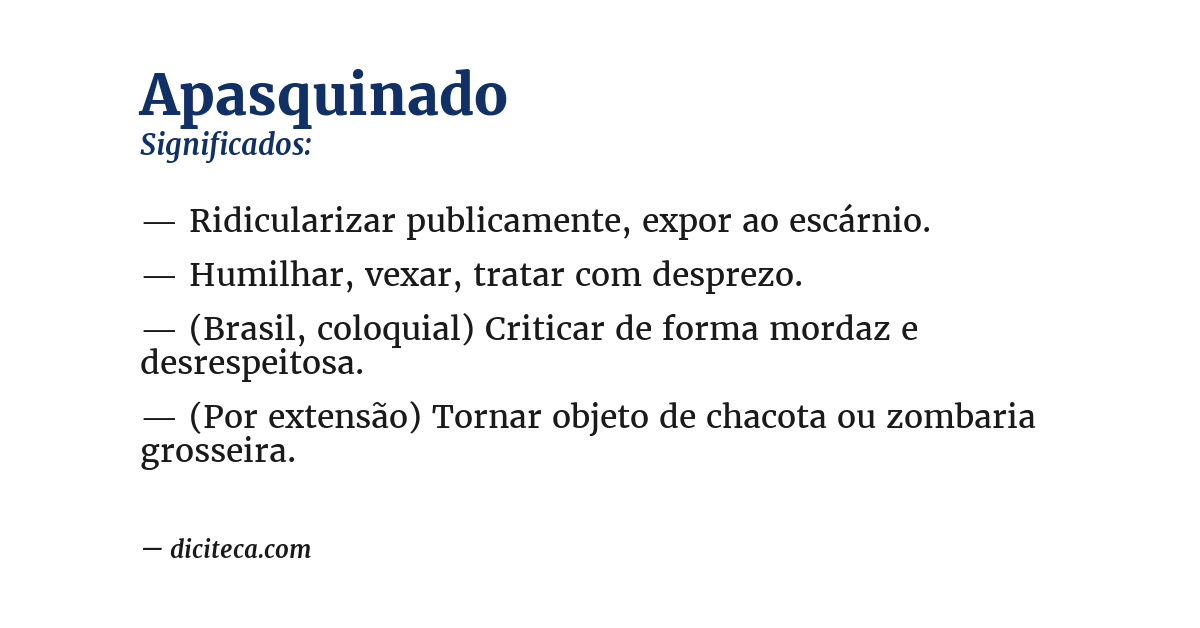 Significado de apasquinado