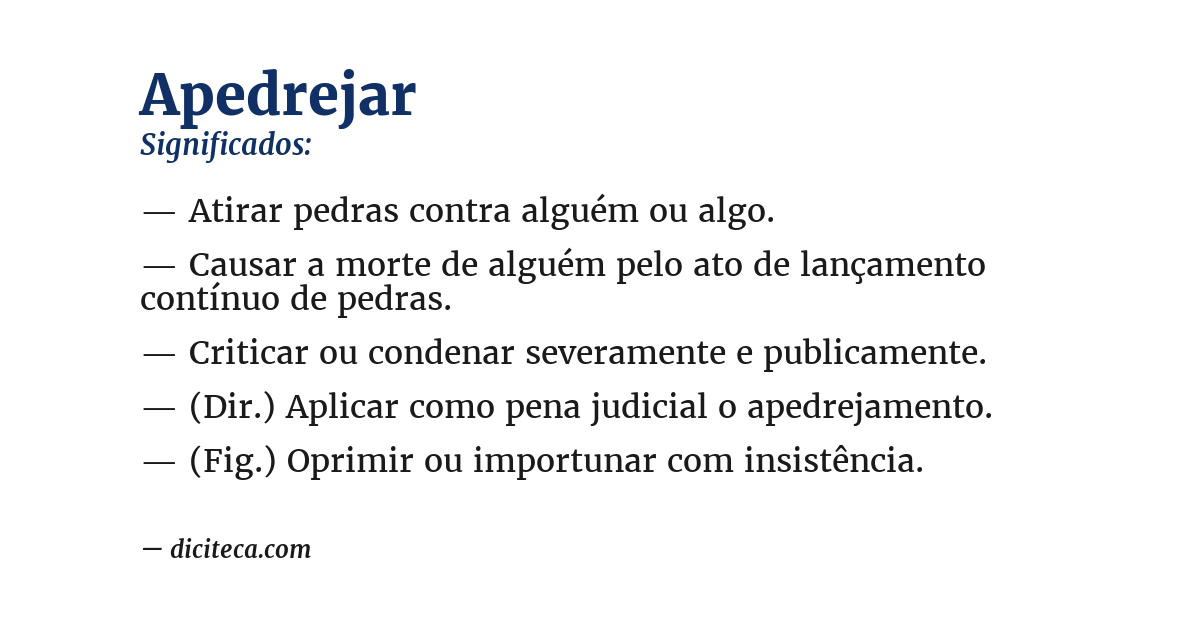Significado de apedrejar