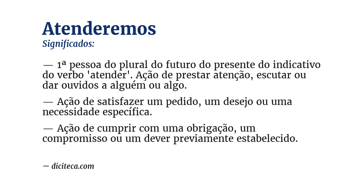 Significado de atenderemos