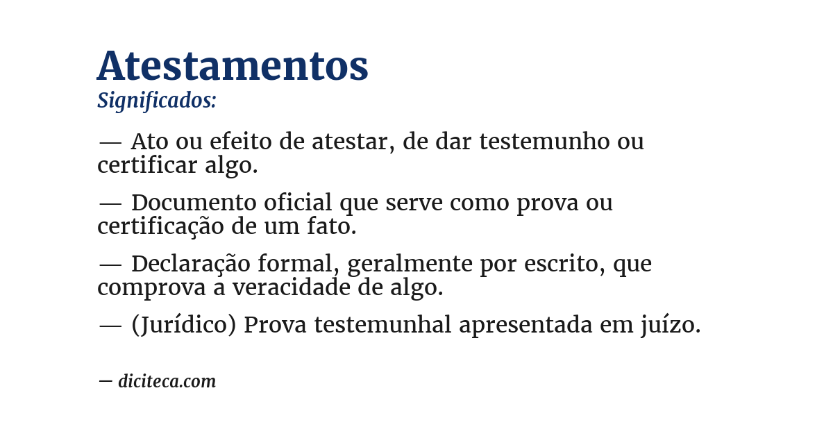 Significado de atestamentos