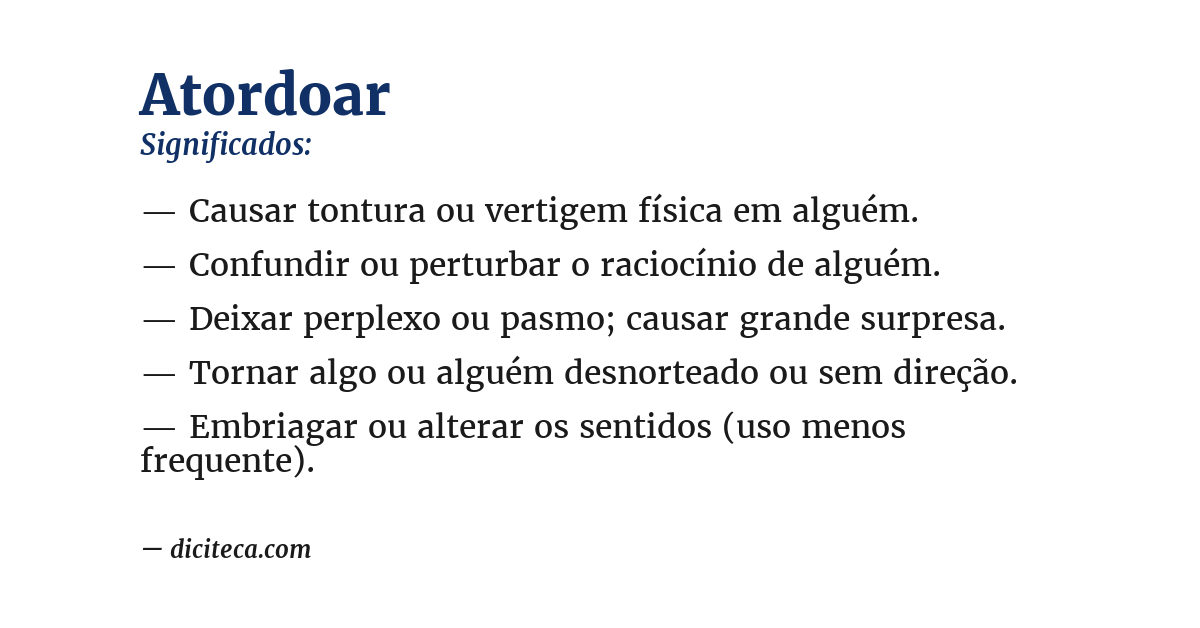 Significado de atordoar