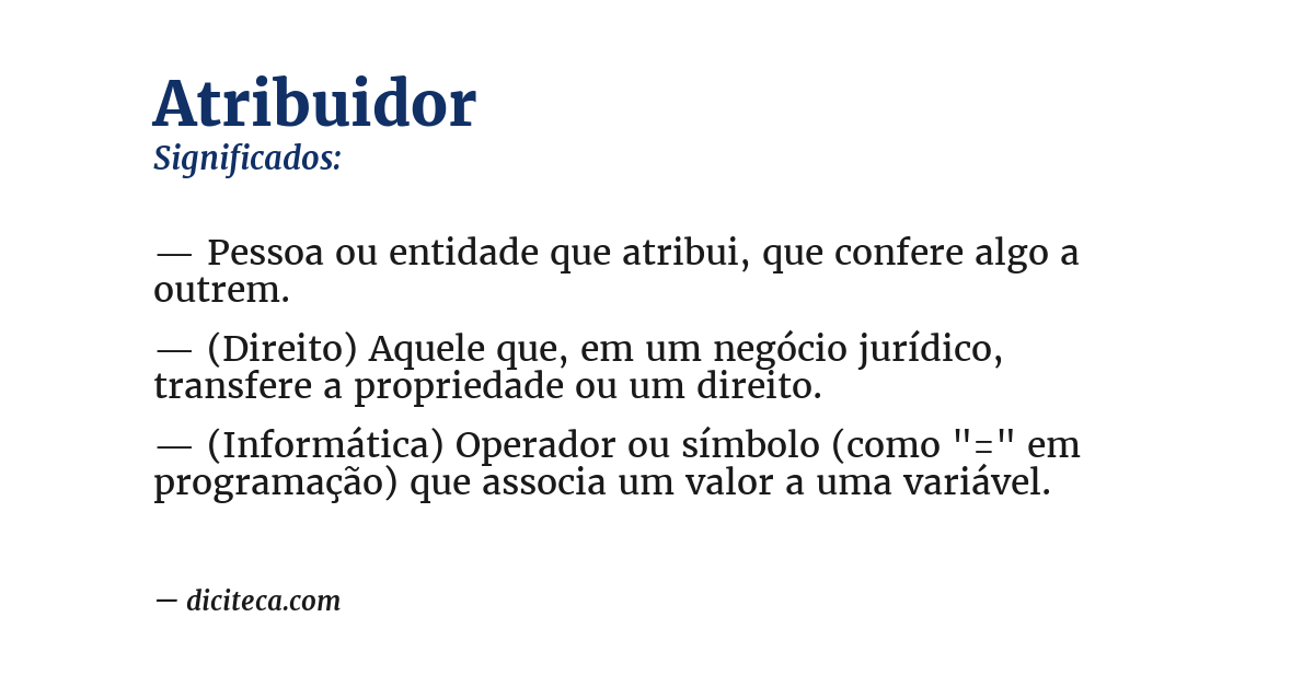 Significado de atribuidor