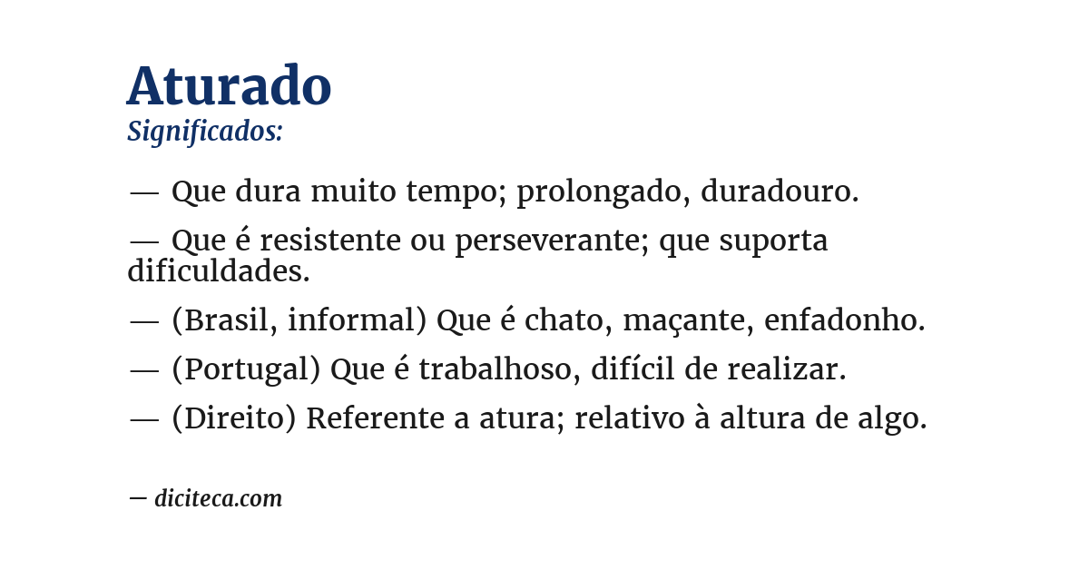 Significado de aturado