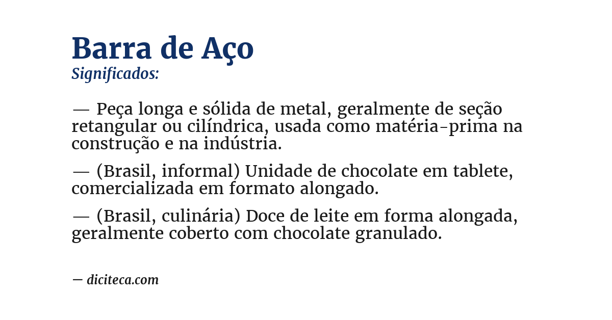Significado de barra de aço