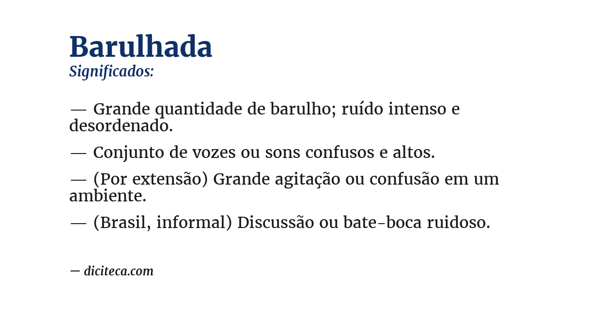 Significado de barulhada