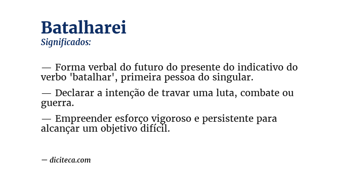 Significado de batalharei