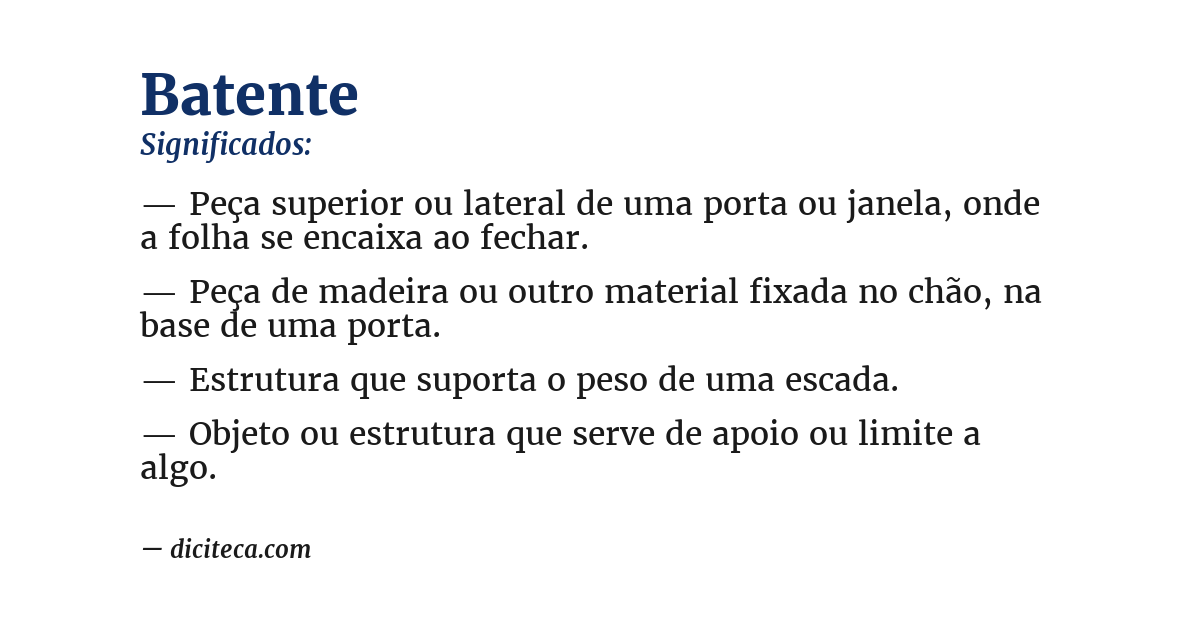 Significado de batente