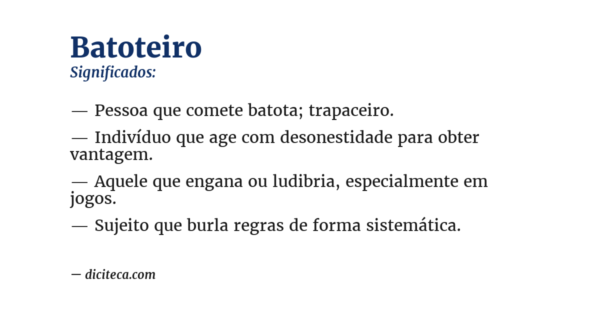 Significado de batoteiro