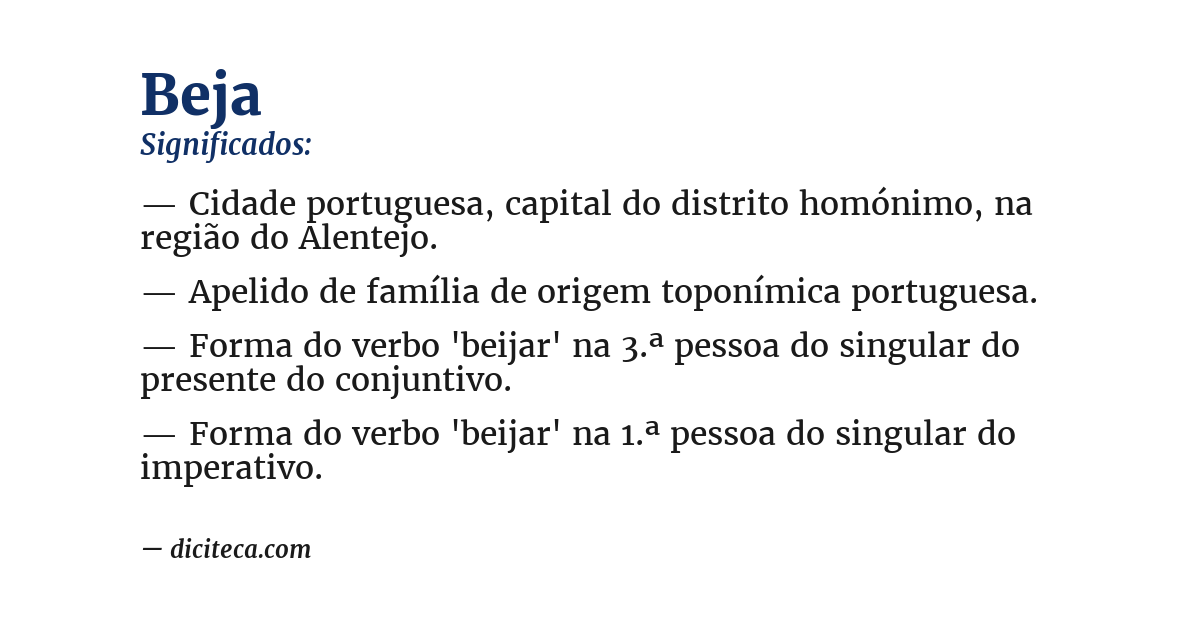 Significado de beja