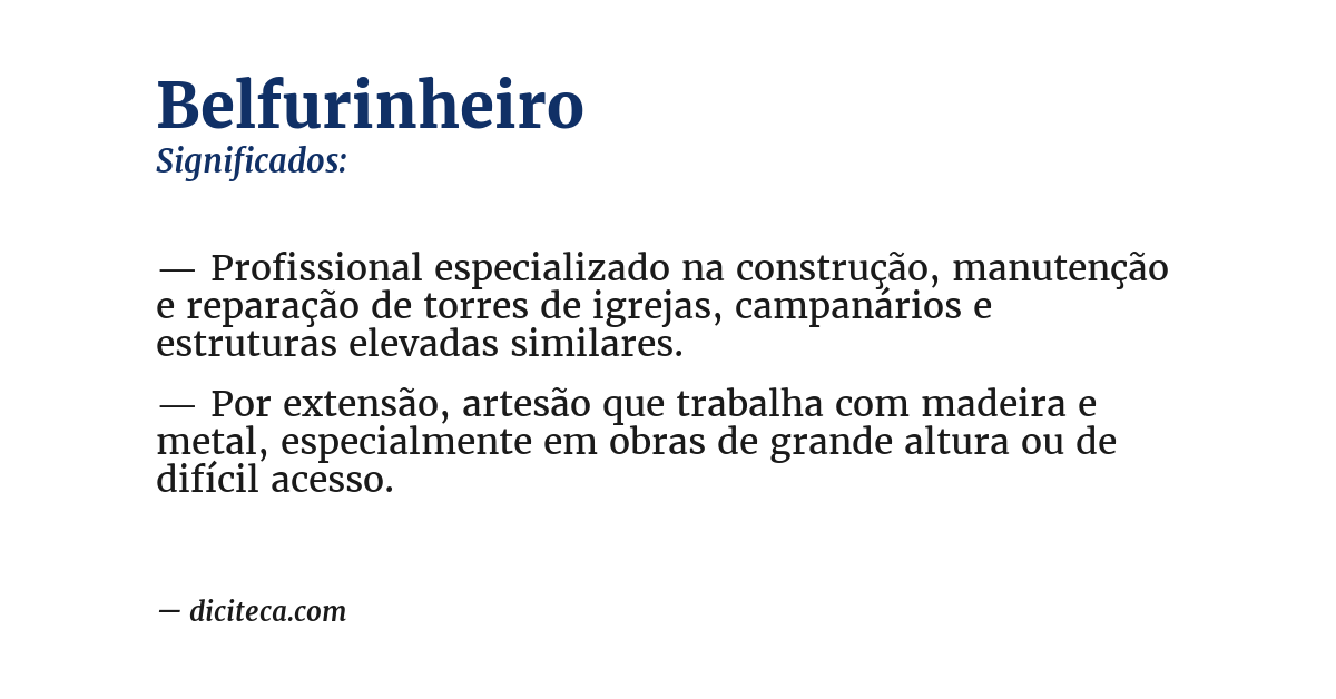 Significado de belfurinheiro