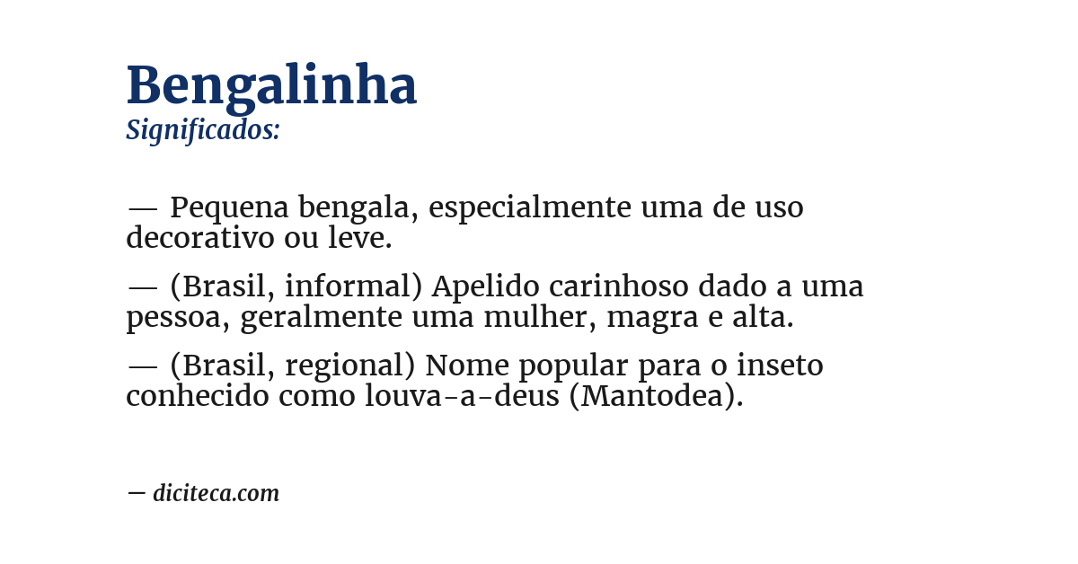 Significado de bengalinha