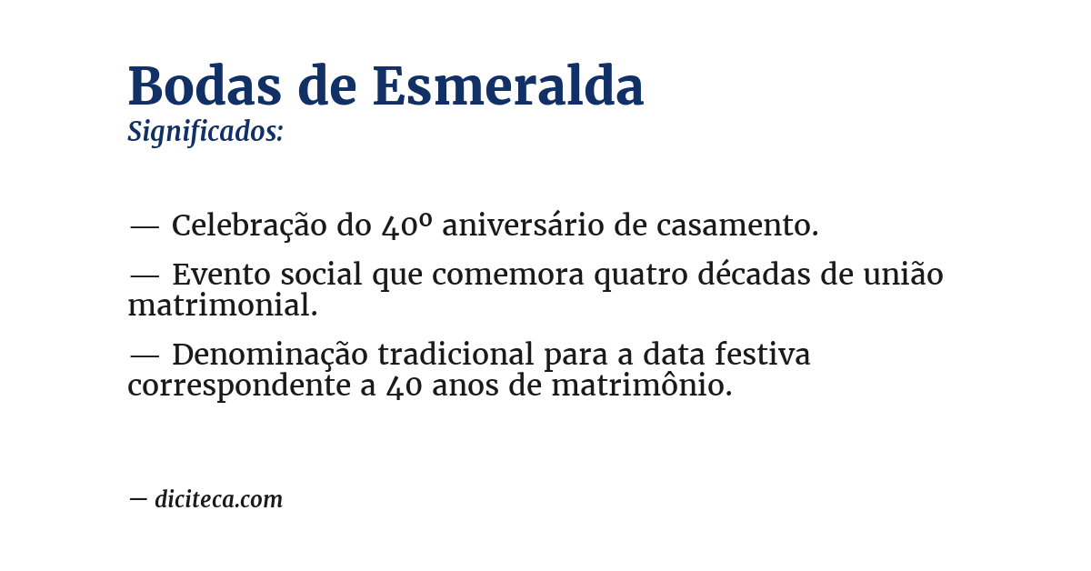 Significado de bodas de esmeralda