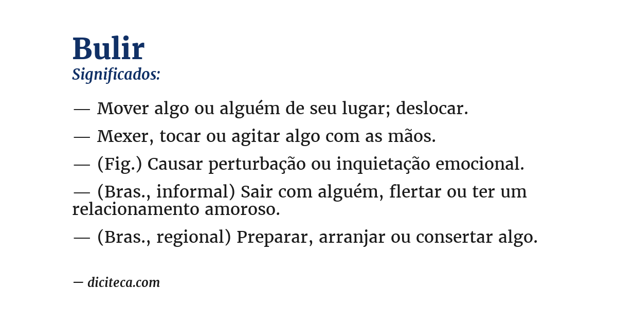 Significado de bulir