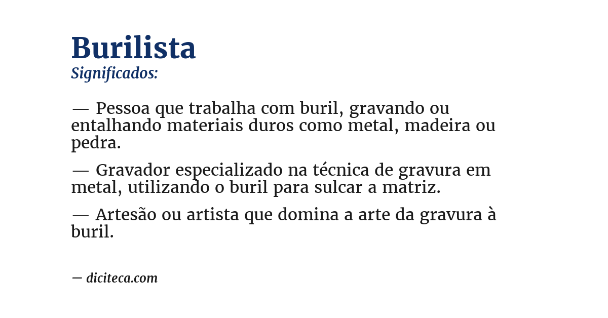 Significado de burilista