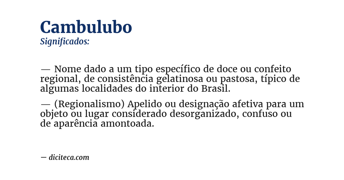 Significado de cambulubo