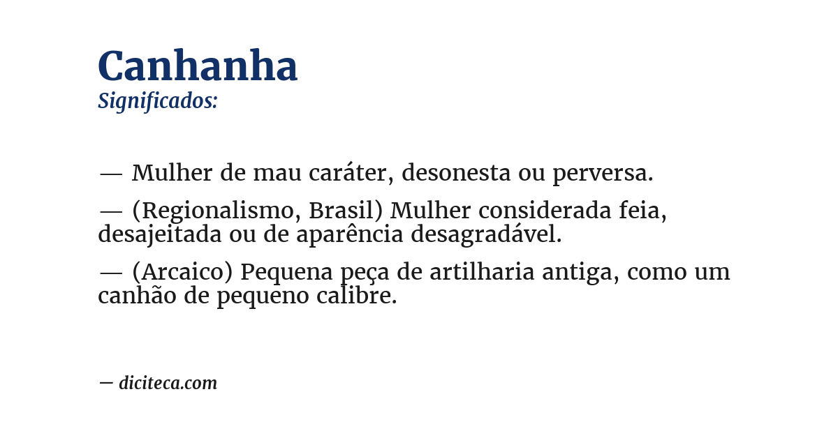 Significado de canhanha