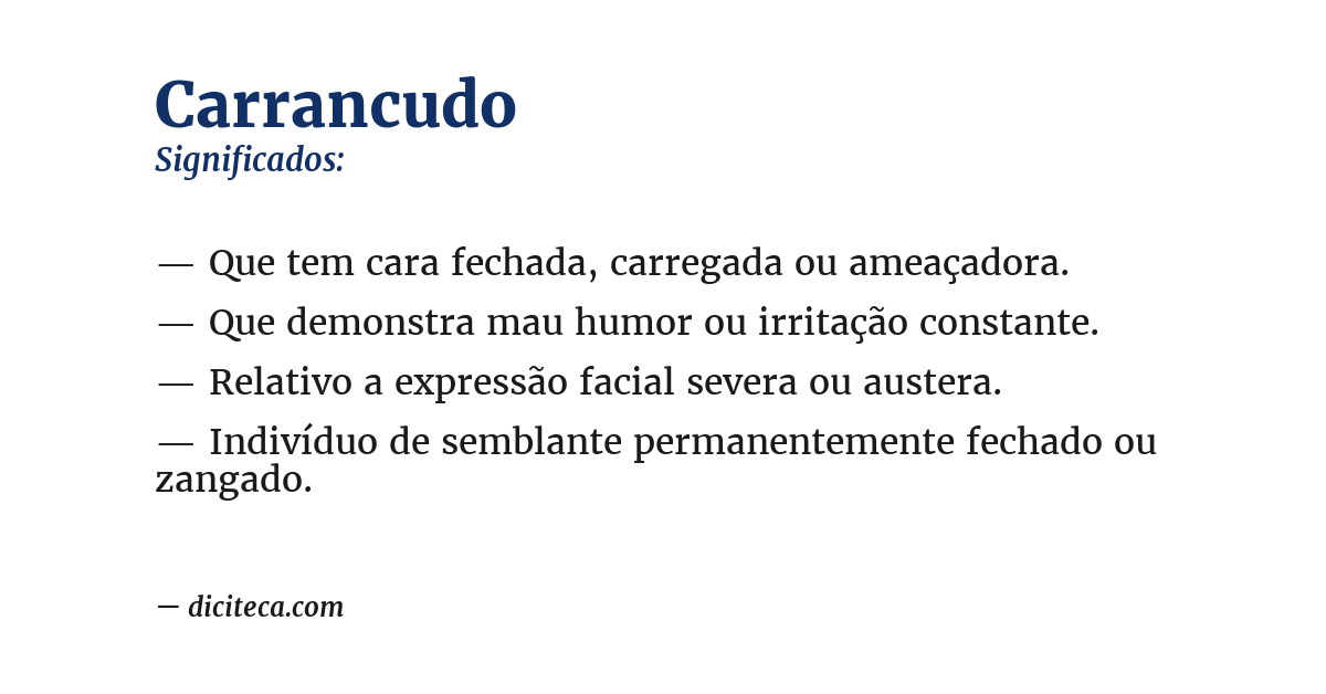 Significado de carrancudo