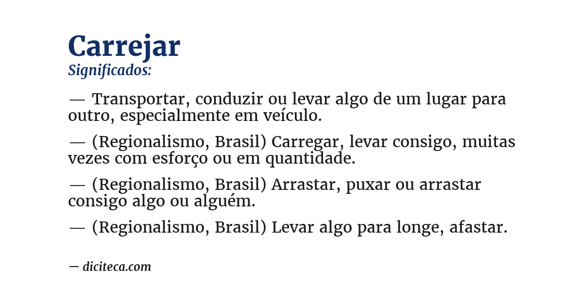 Significado de carrejar