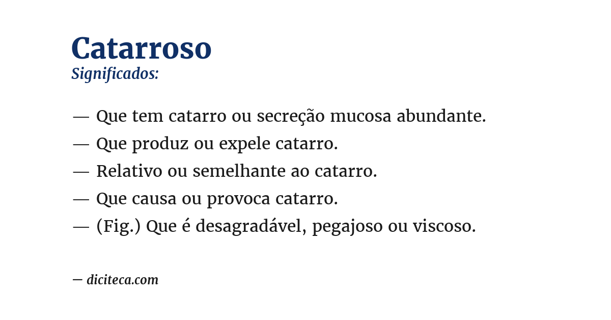 Significado de catarroso