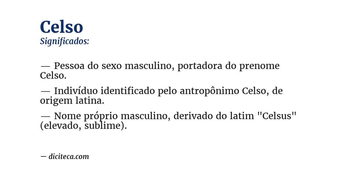 Significado de celso