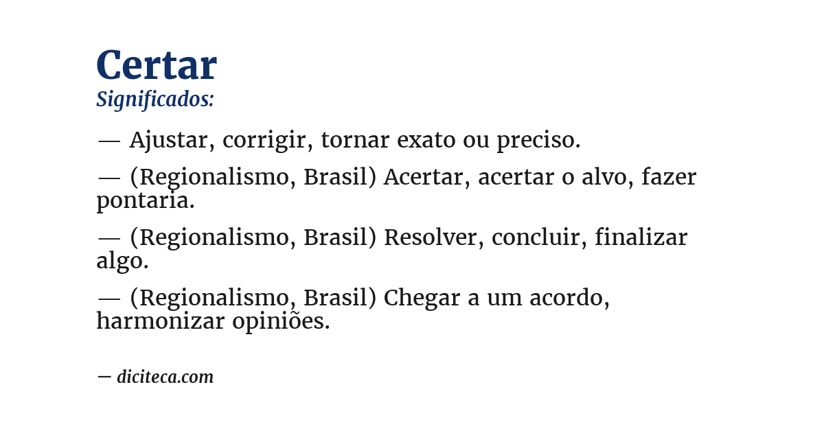 Significado de certar