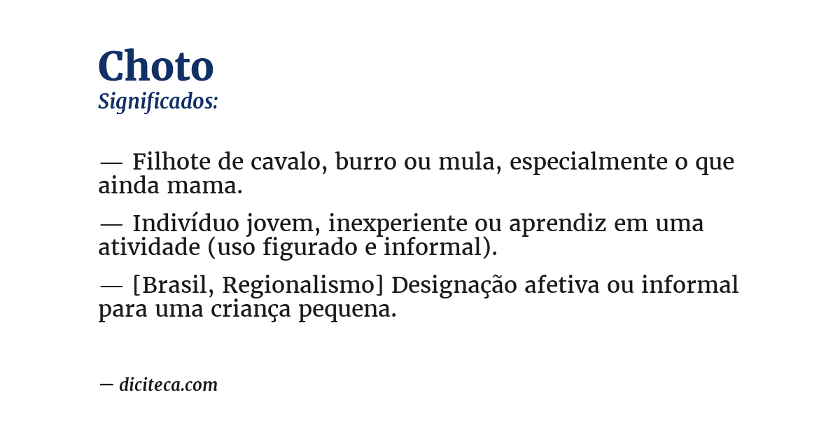 Significado de choto