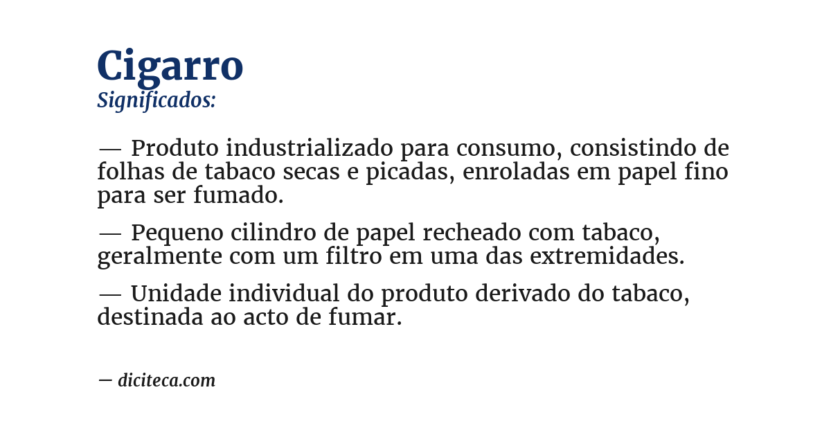 Significado de cigarro