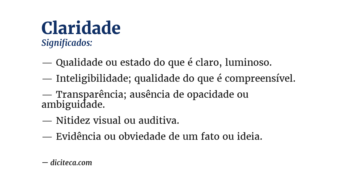 Significado de claridade