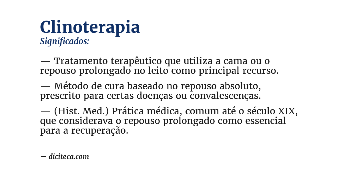 Significado de clinoterapia