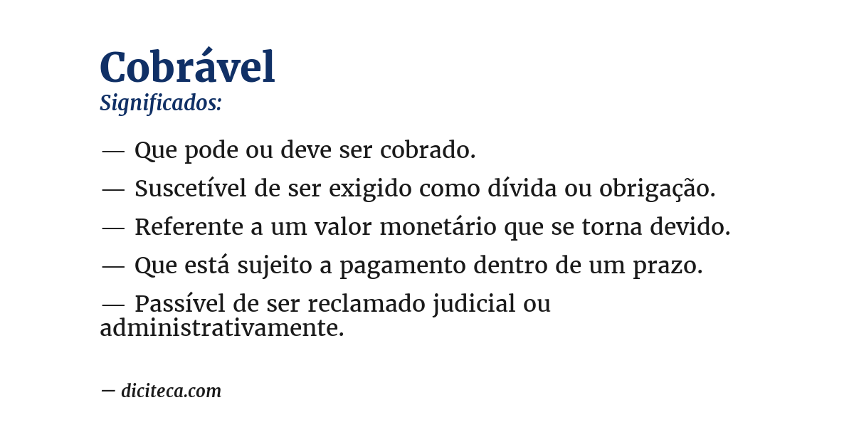 Significado de cobrável