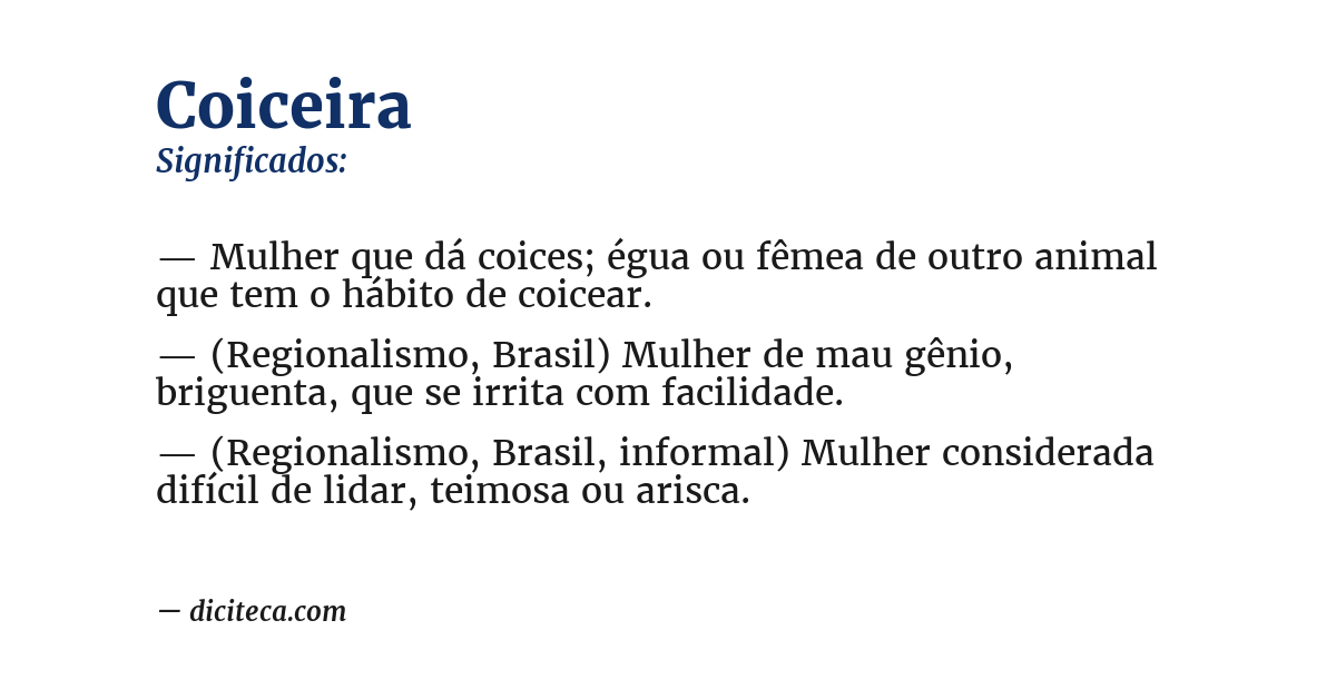 Significado de coiceira