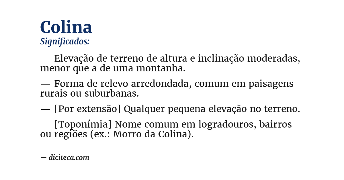 Significado de colina