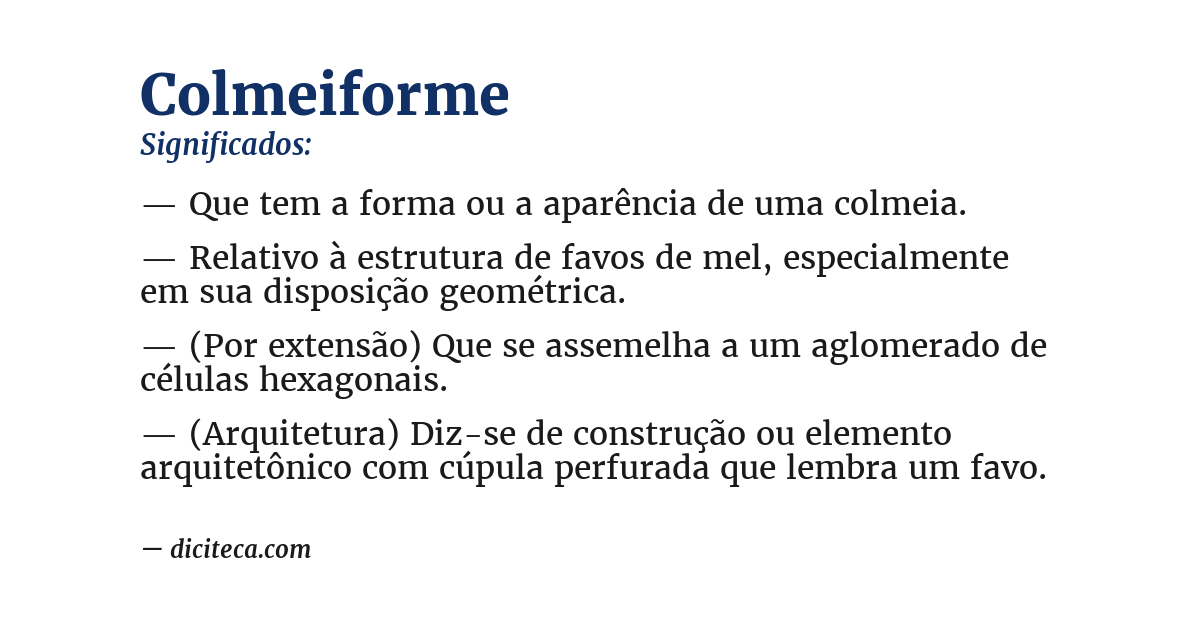 Significado de colmeiforme