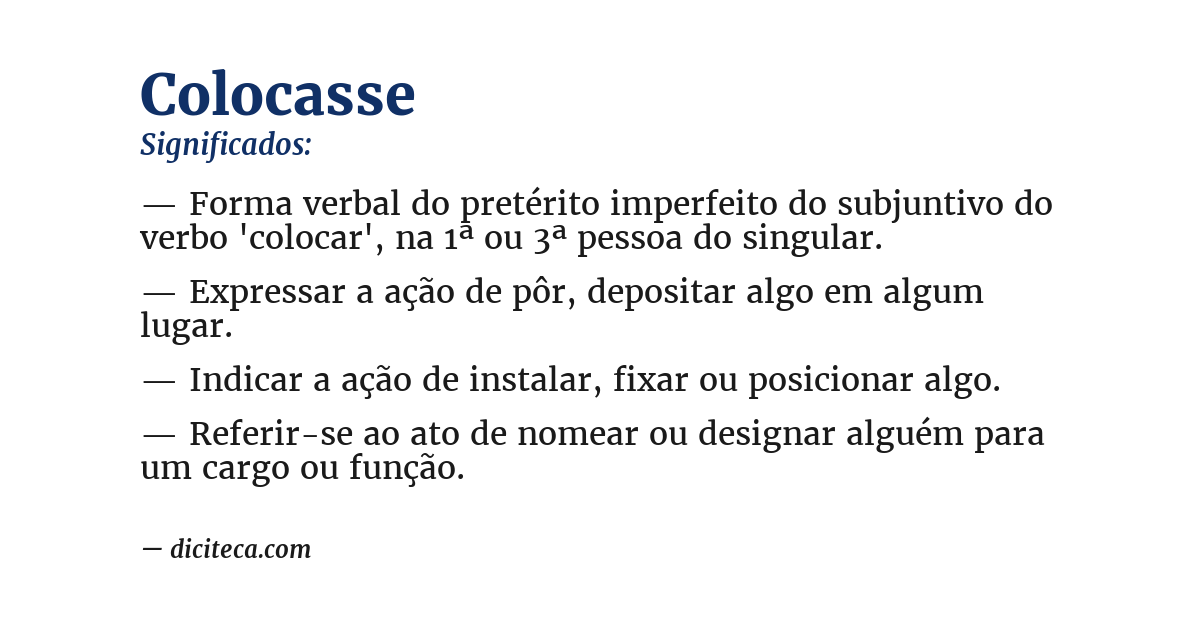 Significado de colocasse