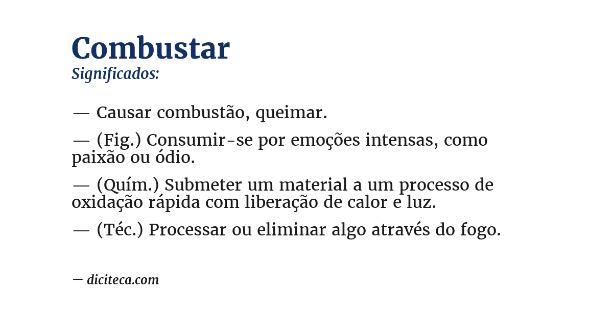 Significado de combustar