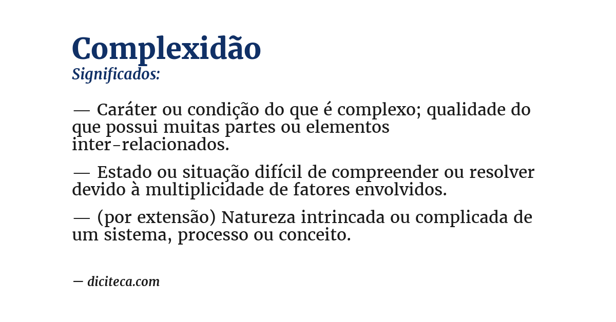 Significado de complexidão