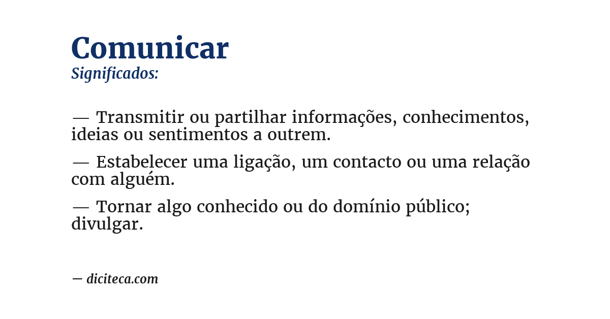 Significado de comunicar