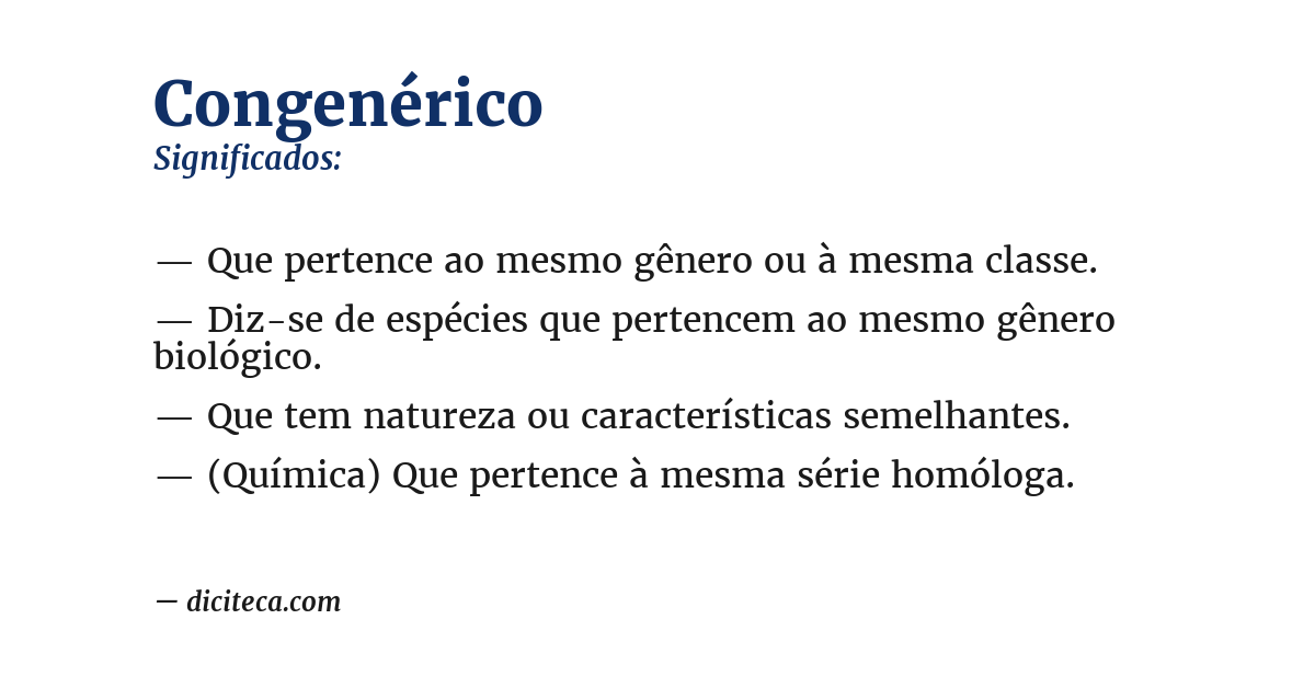 Significado de congenérico
