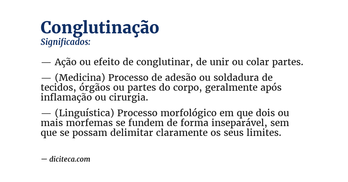 Significado de conglutinação