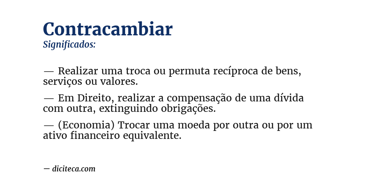 Significado de contracambiar