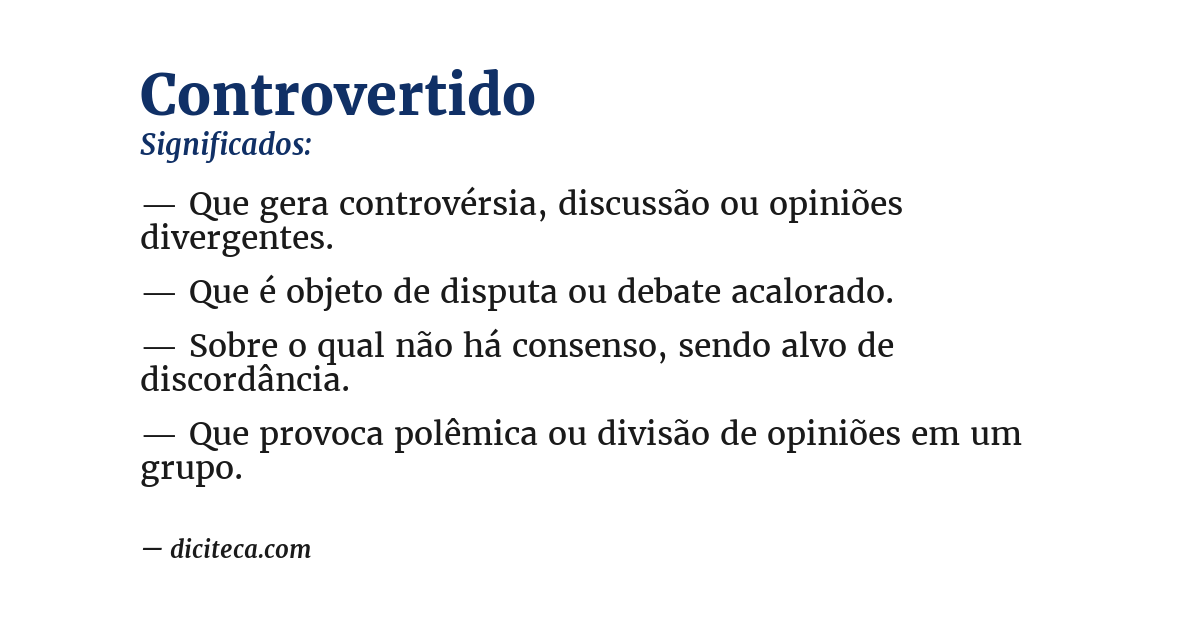 Significado de controvertido