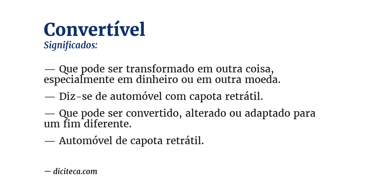 Significado de convertível