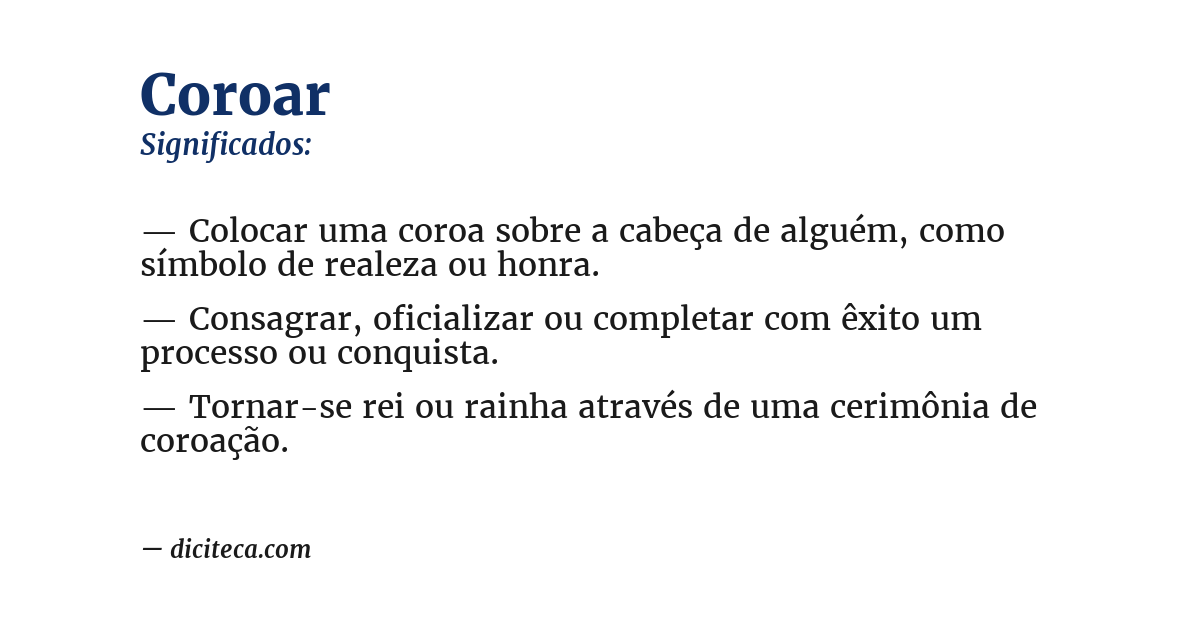 Significado de coroar