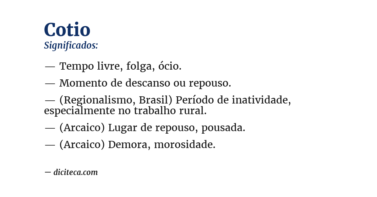 Significado de cotio