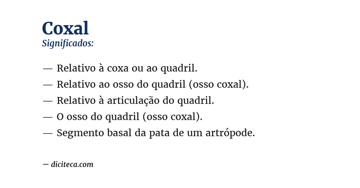 Significado de coxal