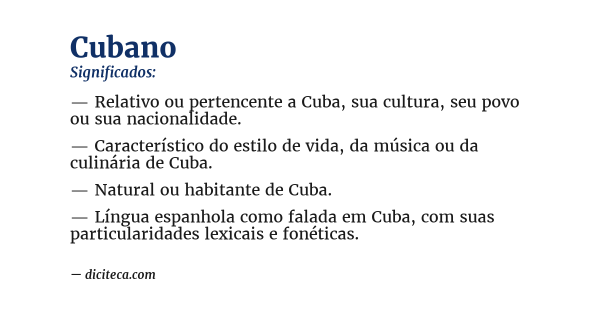 Significado de cubano