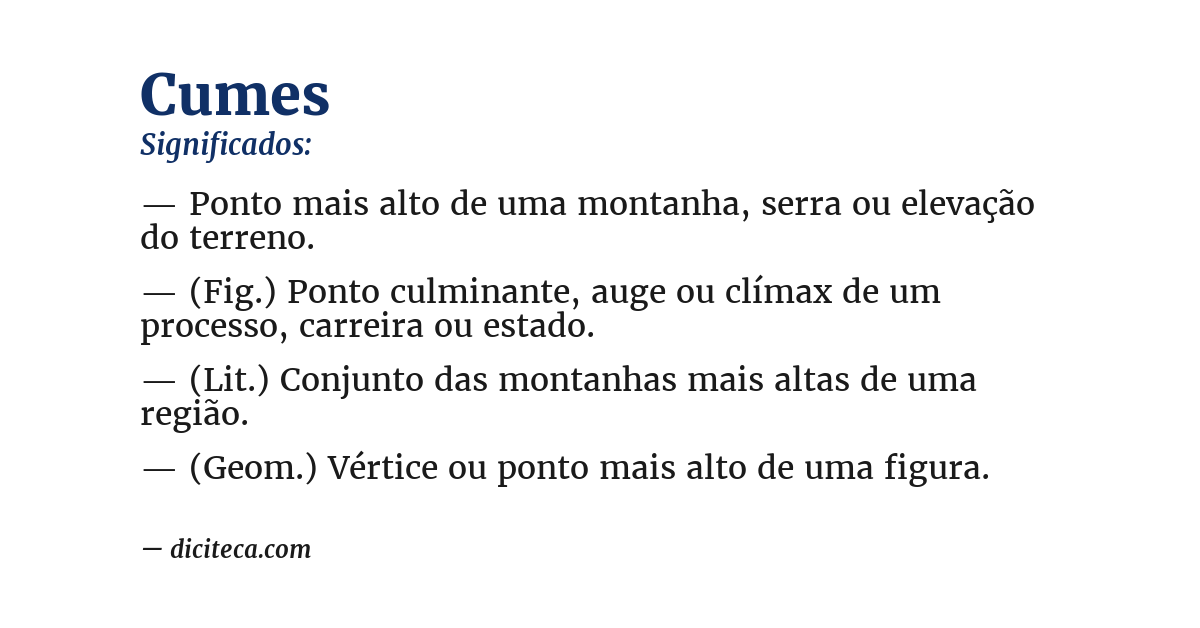 Significado de cumes